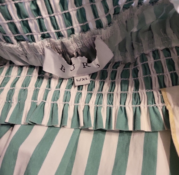 Striped Blue and White Women's Dress - Picture 4 of 4